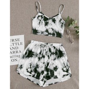 Tie die crop top set
